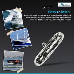 Marine City Boat Acero inoxidable 316 Pestillos de puerta con perno de barril resistente/cerradura Fijación de 6 puntos (Tamaño: 3-1/2 pulgadas × 1-1/2 pulgadas) (Pequeño)