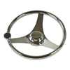 MARINE CITY 3-Spoke Steering Wheel 13-1/2” 304 Stainless Steel, Mirror Polished