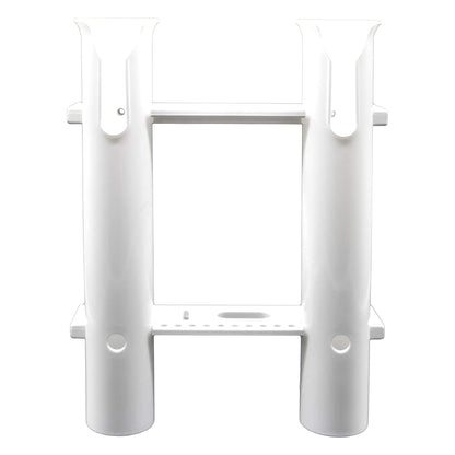 Marine City White Plastic Flush Mount Fishing Rod Holder Rack – 3 Link, 12” Tube