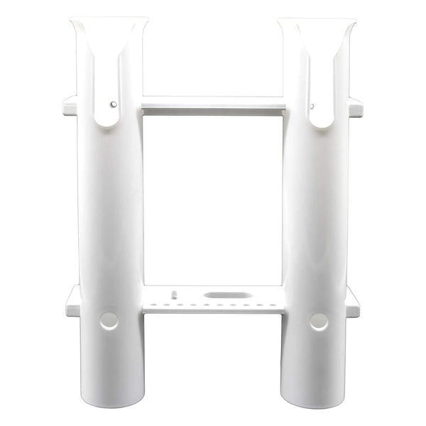 Marine City White Plastic Flush Mount Fishing Rod Holder Rack – 3 Link, 12” Tube