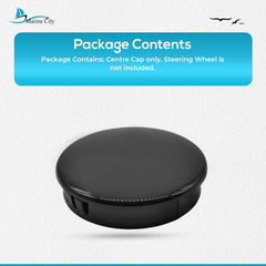 Marine City Black 2-1/2 Inches PC Construction High Strength Fatigue Resistant Easy Install Gloss Finish Boat Steering Wheel Centre Cap for Marine Boats