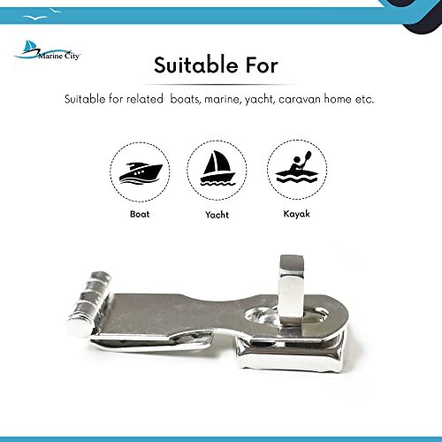 MARINE CITY 316 Stainless Steel Easy Install Door Hasp – Swivel Safety Hasp