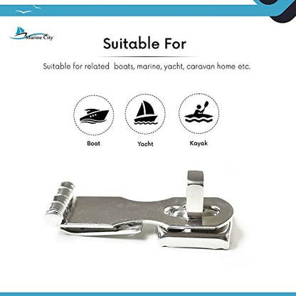 MARINE CITY 316 Stainless Steel Easy Install Door Hasp – Swivel Safety Hasp