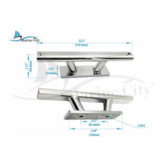 Marine City 316 Acero Inoxidable Resistente 12 Pulgadas Elegante Taco de Amarre para Barco Marino, Caravana, Coche, Remolque, Vela