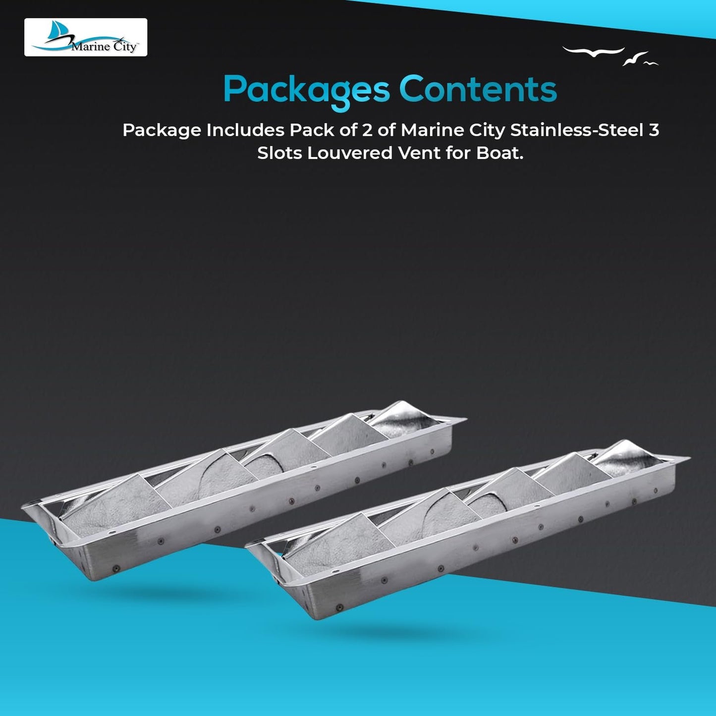 Marine City 5-Slot Louvered Vent – Stainless Steel, Corrosion-Resistant