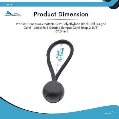 Marine City Polyethylene Black Ball Bungee Cord for 3-Step Telescoping Ladder Marine City Hardware