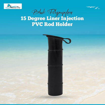 Marine City Black PVC Rod Holder with Cover – 6-7/8” Injection Molded Rod Holder MARINE CITY