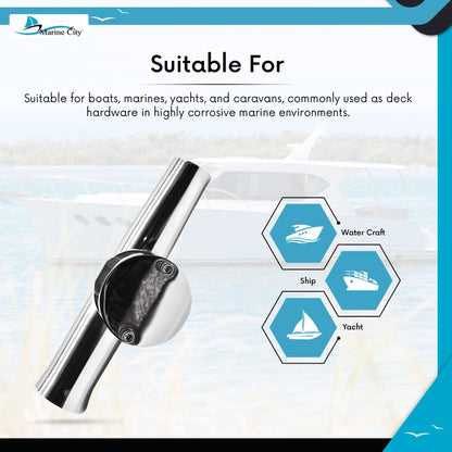 Marine City Stainless Steel Heavy-Duty Clamp-On Adjustable Fishing Rod Holder
