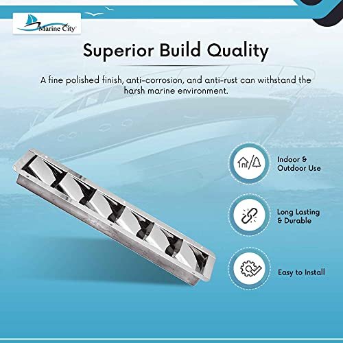 Marine City 6-Slot Louvered Vent – Stainless Steel, Corrosion-Resistant