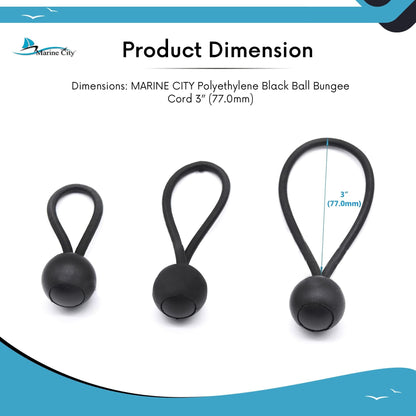 Marine City Polyethylene Black Ball Bungee Cord for 4-Step Telescoping Ladder Marine CIty