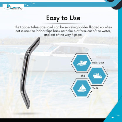 Marine City 304 Stainless Steel Boat Grab Handle – 12” Round Tube Handrail MARINE CITY