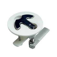 Marine City Nylon White Round Hatch Flush Pull Stem Latch – 316 Stainless Steel