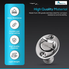 Marine City 316 Stainless Steel Waterproof Oval Drain Plug – Fits 1