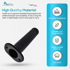 Soporte para caña de pescar, montaje empotrado de plástico negro de 90 grados (1 unidad)