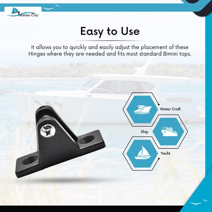 Marine City Nylon Bimini Top Deck Hinges Corrosion & Water-Resistant (Pack of 2) Marine City