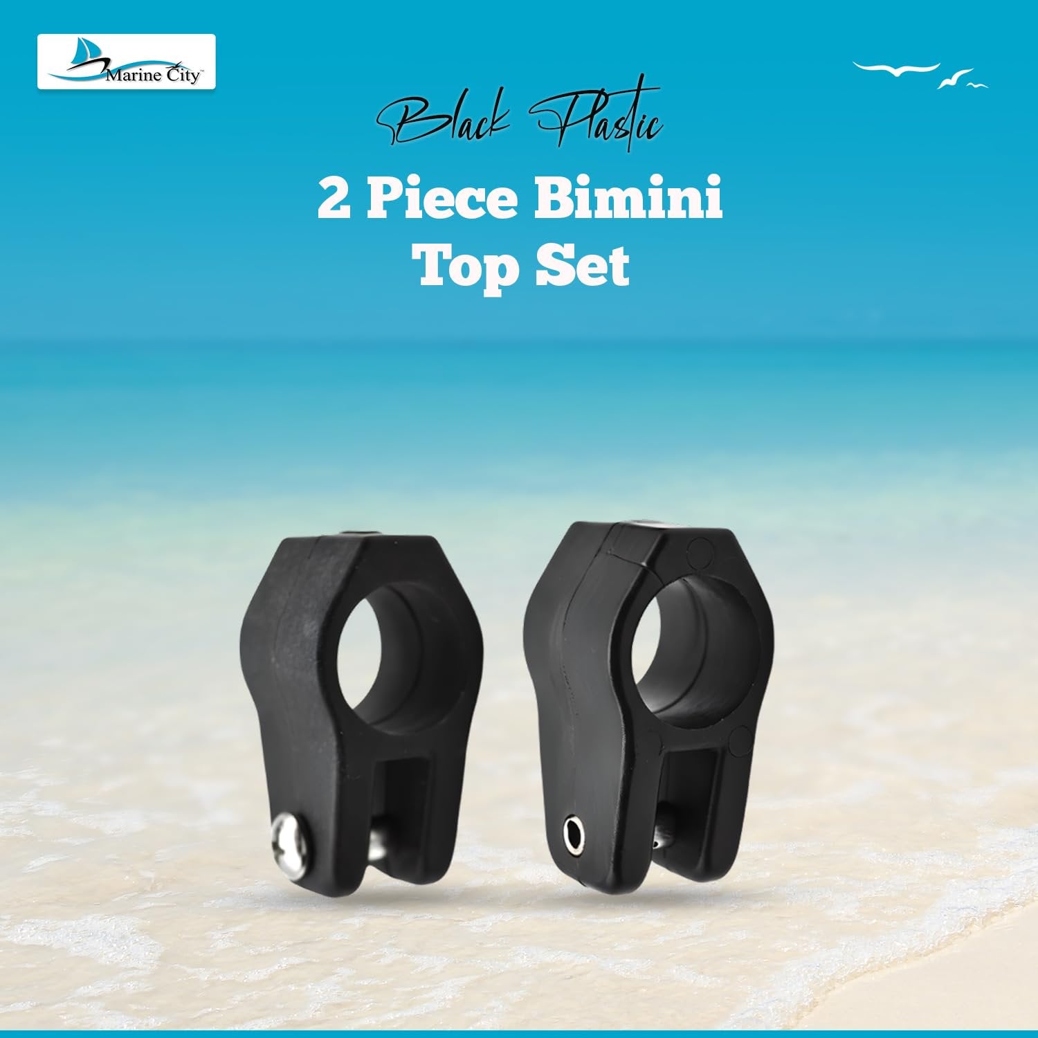 Marine City Bimini Top Boat Jaw Slides Black Nylon Corrosion-Resistant (2 Pcs) Marine City