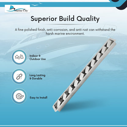 Marine City 10-Slot Louvered Vent – 304 Grade Stainless Steel, Easy Installation Marine City
