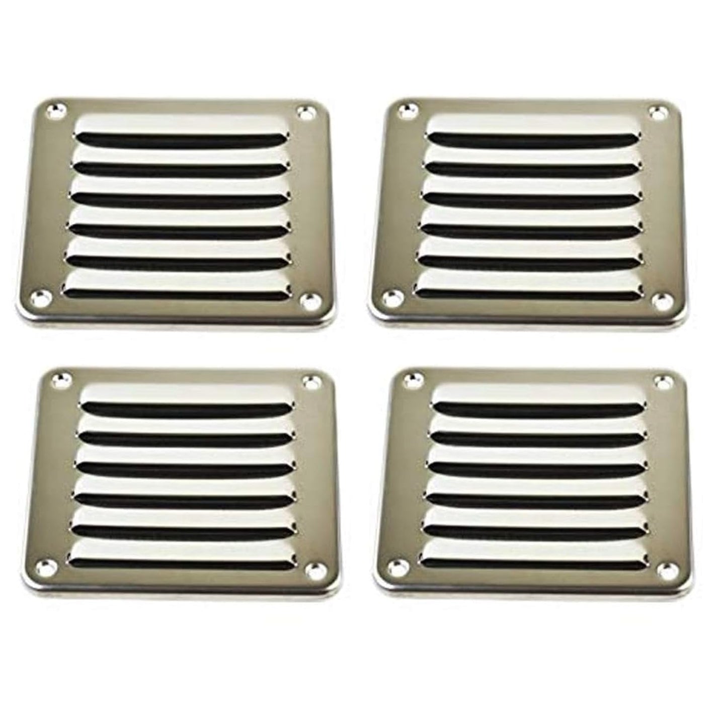 MARINE CITY Rectangle Stamped Louvered Vent – 316 Stainless Steel, 4-13/16” × 5” MARINE CITY