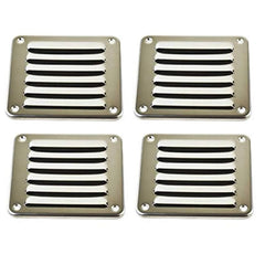 MARINE CITY Rectangle Stamped Louvered Vent – 316 Stainless Steel, 4-13/16” × 5”