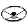 Marine City Stainless-Steel 25 Degree 13-1/2” or 15-1/2” Dia. 5 Spokes Steering Wheel for Boat, Yacht (Dia.: 13-1/2”)