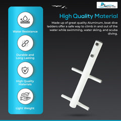 Marine City 2-Step Anti-Slip Sport & Diver Ladder – Aluminum, 400 lb Capacity