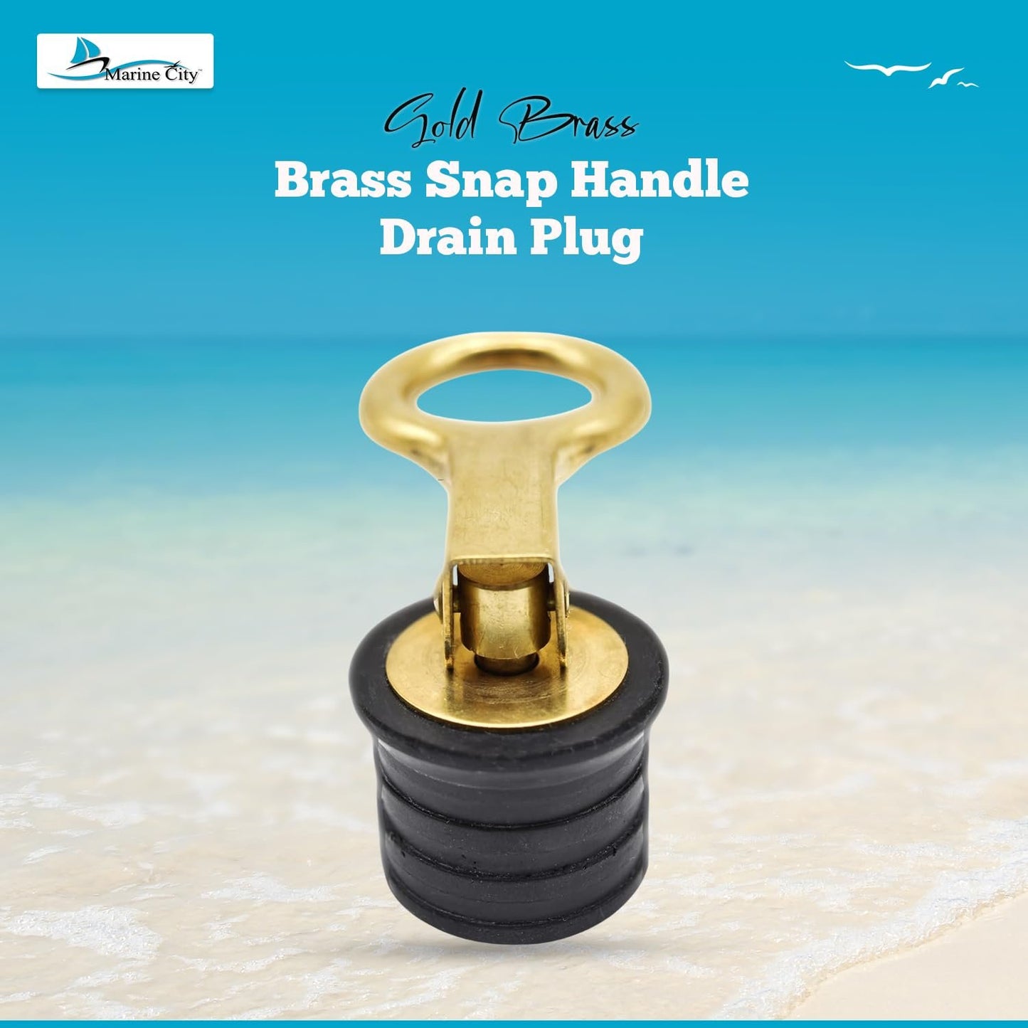 Marine City 1-Inch Brass Snap Handle Drain Plug – Durable, Corrosion-Resistant