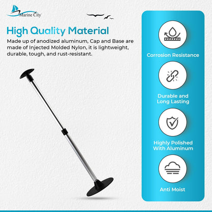 Marine City Aluminum Telescoping Boat Cover Support Pole – 3 Section Adjustable