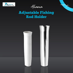 Marine City Aluminum Flared White Vinyl Insert Weld-On Rod Holder L: 10” Dia.:1-7/8” (2PCS)