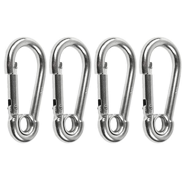 Marine City 316 Stainless-Steel 3-1/2” Carabiners/Clip Snap Hook with Ring for Sailing, Fishing, Hiking