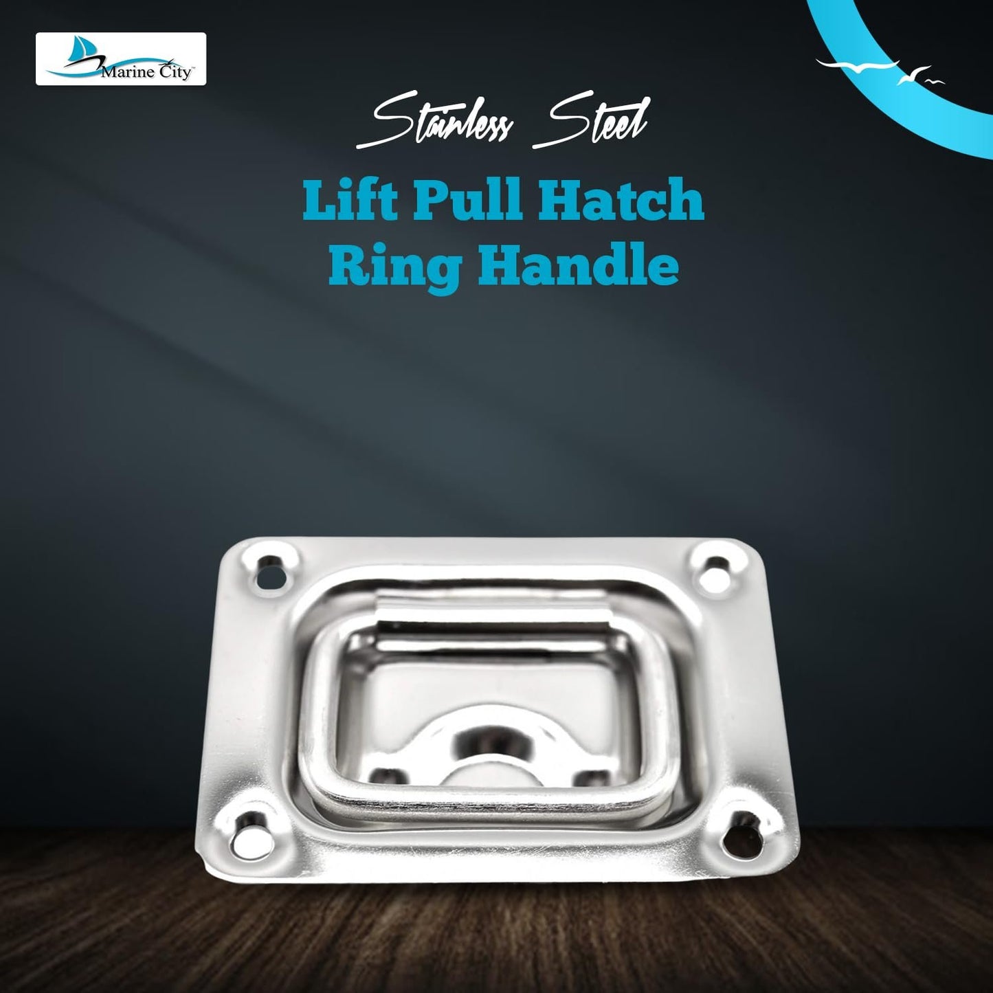 Marine City 304 Stainless Steel Hatch Lift Handle Ring Pull – 3” x 2-1/4”