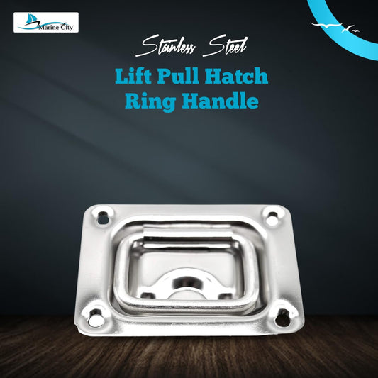 Marine City Tirador de anillo/manija de elevación de escotilla de acero inoxidable de 3” × 2-1/4” (4 piezas) 