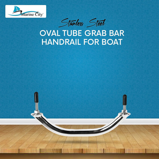 Marine City Oval Tube Grab Bar Mount Handrail – 8-5/8 Inch, Stainless Steel