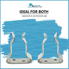 Marine City A Pair Stainless Steel General Purpose Storage Clips/Hook Spring Clamp Holders (1-1/8