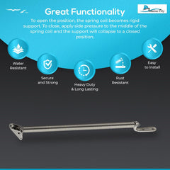 MARINE CITY Hatch Spring Adjuster with U-Bolt & L-Shape Plate–304 Stainless Stee