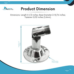 Marine City 180° Adjustable Swivel Tall Antenna Base – 316 Stainless Steel