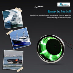 Marine City Stainless Steel LED Drink Cup Holder with 8 Green Lights & Drain