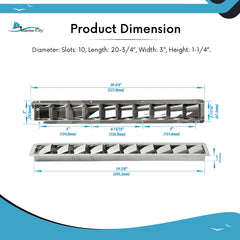 Marine City 10-Slot Louvered Vent – 304 Grade Stainless Steel, Easy Installation