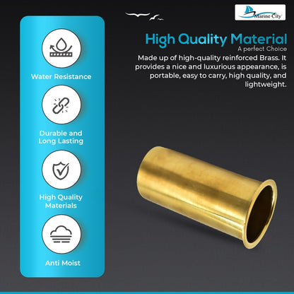 Marine City Brass Drain Tube – Corrosion-Resistant, Smooth & Functional, 3” x 1” Marine City Hardware