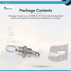 Marine City Hatch Lock Fastener – 316 Stainless Steel, Deck & Cabinet Latch