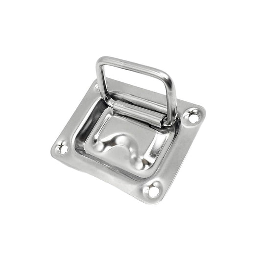 Marine City Tirador de anillo/manija de elevación de escotilla de acero inoxidable de 3” × 2-1/4” (4 piezas) 