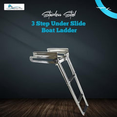 Marine City 304 Stainless Steel Telescoping 3-Step Under Slide Boarding Ladder