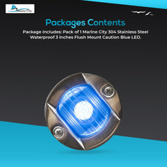 Marine City Flush Mount Blue LED Caution Light 3