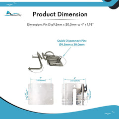 MARINE CITY Quick Release Snap Davits Set – 304 Stainless Steel (Pack of 2)