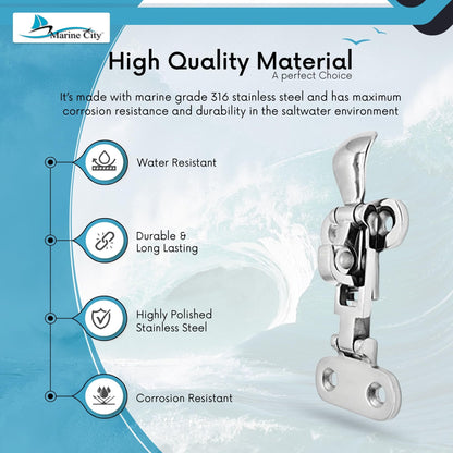 MARINE CITY Locker Hatch Anti-Rattle Toggle Latch – 316 Stainless Steel Marine City