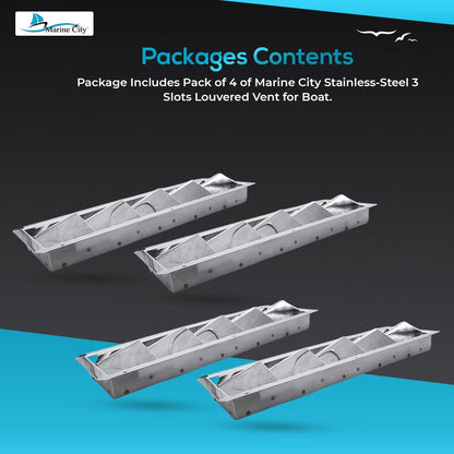 Marine City 5-Slot Louvered Vent – Stainless Steel, Corrosion-Resistant