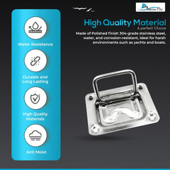 Marine City 304 Stainless Steel Hatch Lift Handle Ring Pull – 3” x 2-1/4”(2 Pcs)