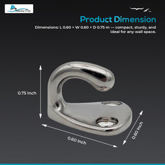 Marine City Triangle Wall Hook, Stainless Steel, 0.6” Corrosion-Resistant(4 Pcs)