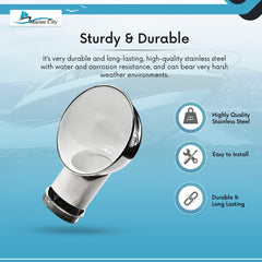 Marine City - Ventilación redonda de acero inoxidable 304, color blanco, tamaño: 4 pulgadas