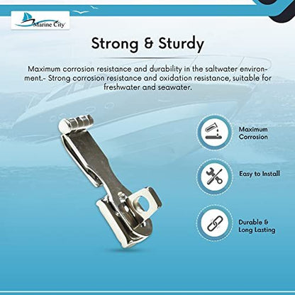 MARINE CITY 316 Stainless Steel Easy Install Door Hasp – Swivel Safety Hasp
