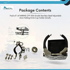 Marine City Stainless Steel Multi-Functional Adjustable Small Folding Cup Holder